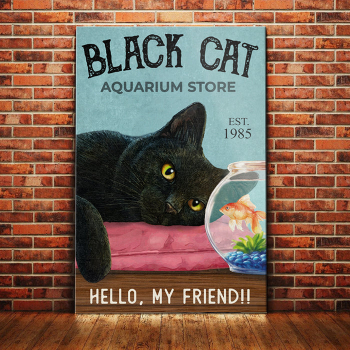 Black Cat Aquarium Store Canvas MY169 67O57 1