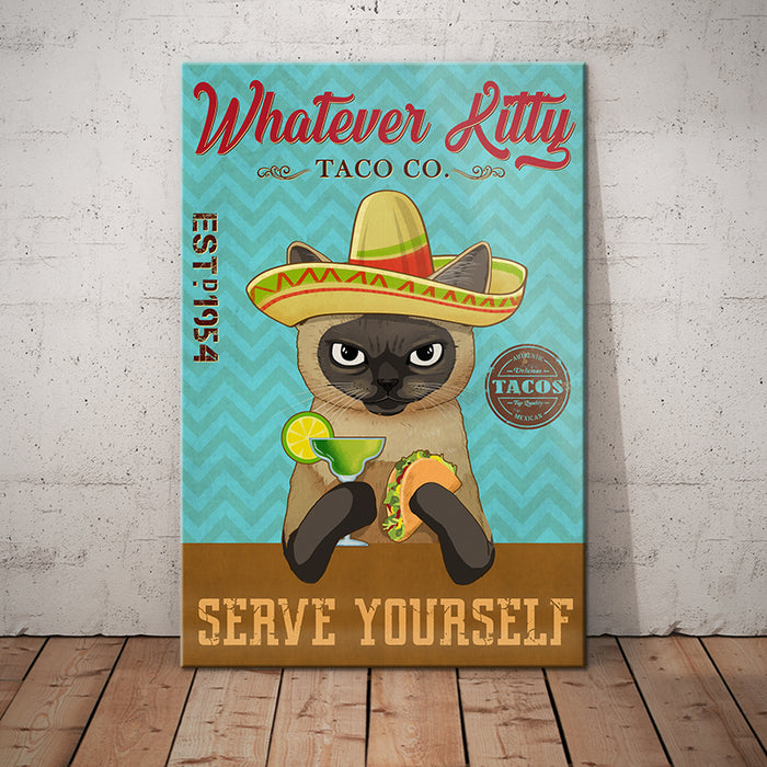 Siamese Cat Taco Company Canvas MR1001 87O61 1