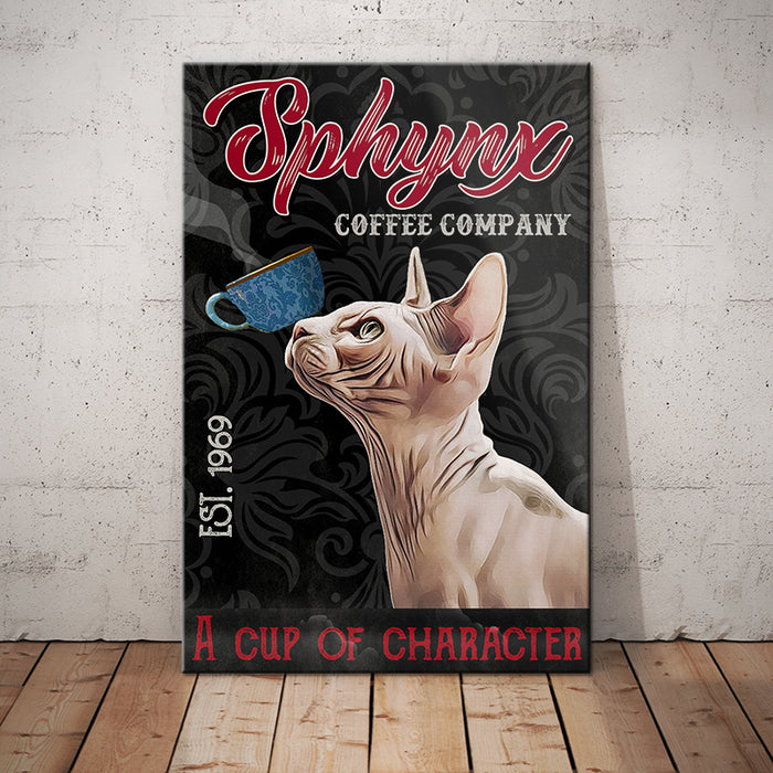 Sphynx Cat Coffee Company Canvas MR0602 90O59 1