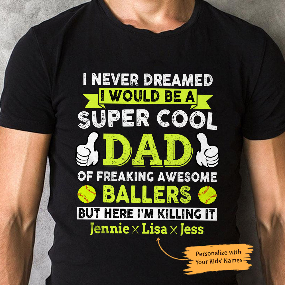Personalized Dad Softball  T Shirt MY161 74O53