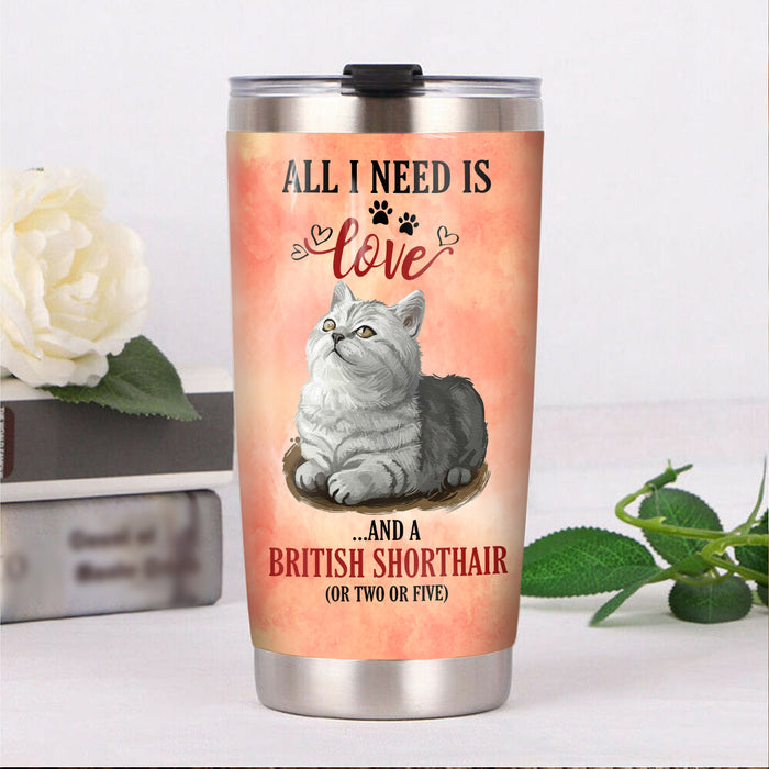 British Shorthair Cat Steel Tumbler MR1801 70O59 1