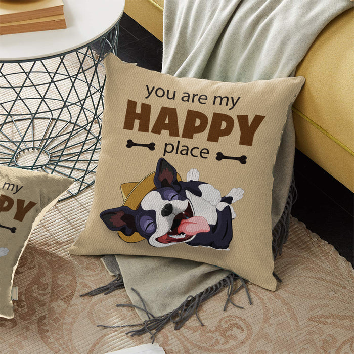 Boston Terrier Dog Pillow AU0701 90O47 (Insert Included) 1