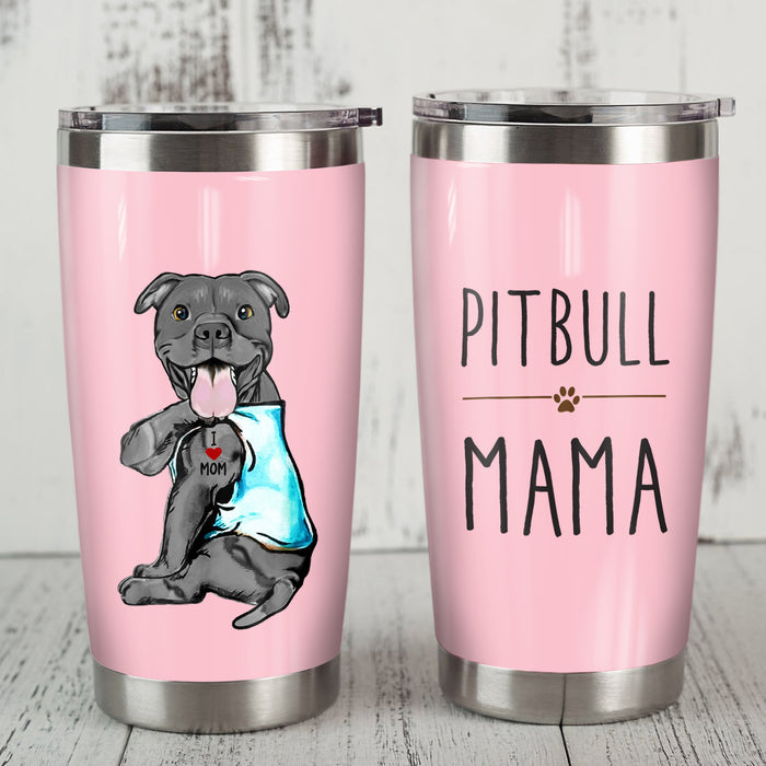 Pitbull Dog Mama Steel Tumbler 1