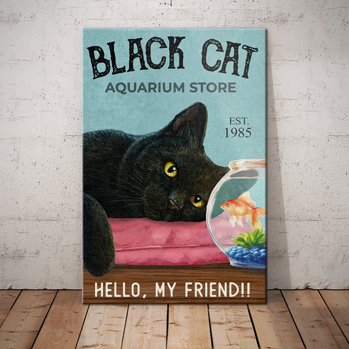 Black Cat Aquarium Store Canvas MY169 67O57 1
