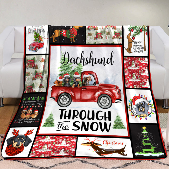 Dachshund Christmas Fleece Blanket AU2802 82O34 1