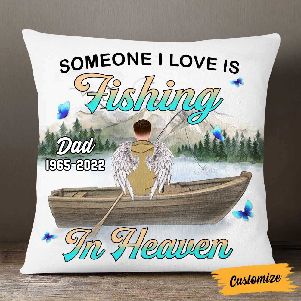 Personalized Love Fishing Memo Dad Grandpa Pillow JR196 30O57