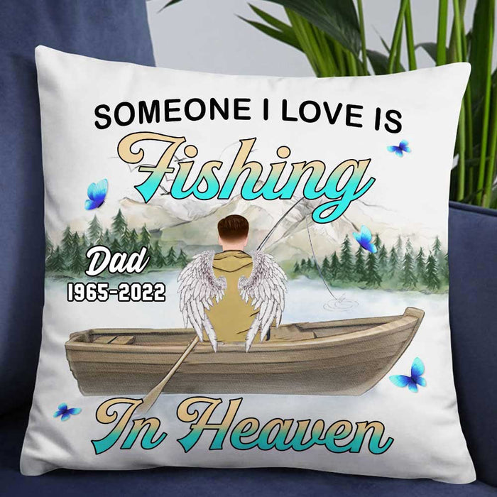 Personalized Love Fishing Memo Dad Grandpa Pillow JR196 30O57 1