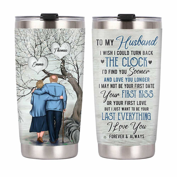 Personalized To My Husband Old Couple Steel Tumbler JL54 32O31 1