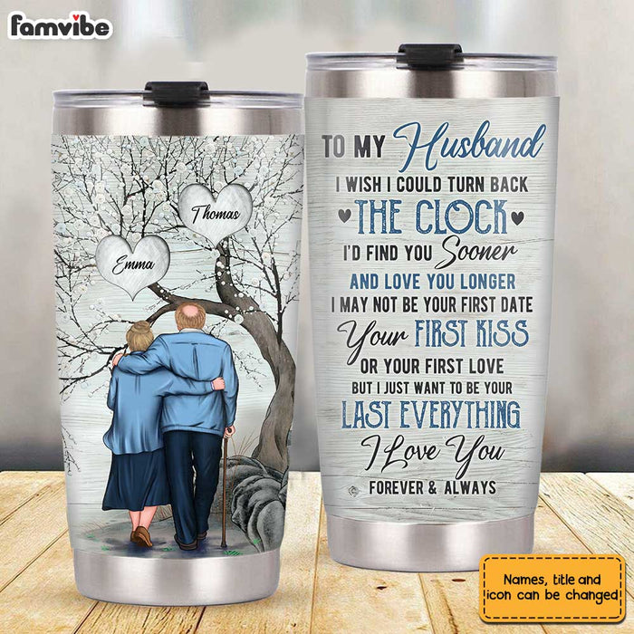 Personalized To My Husband Old Couple Steel Tumbler JL54 32O31 1