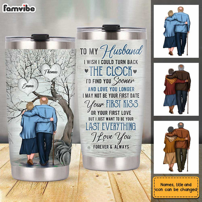 Personalized To My Husband Old Couple Steel Tumbler JL54 32O31 1
