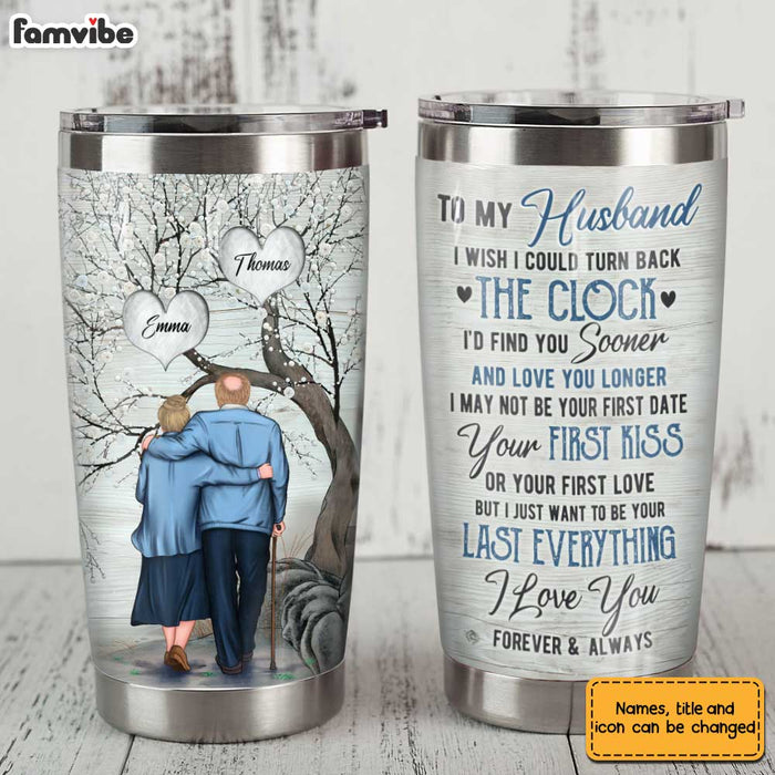 Personalized To My Husband Old Couple Steel Tumbler JL54 32O31 1