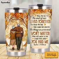 Personalized Old Couple Autumn Forest Steel Tumbler JL54 30O31 thumb 1