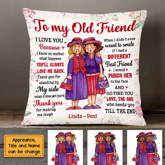 Personalized Thank You For All To My Friend Vintage Floral Pillow OB252 58O47 1