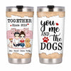 Personalized Couple And Dog Steel Tumbler JL62 30O47 1