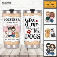 Personalized Couple And Dog Steel Tumbler JL62 30O47 thumb 1
