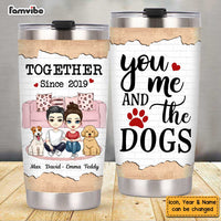 Personalized Couple And Dog Steel Tumbler JL62 30O47 thumb 1