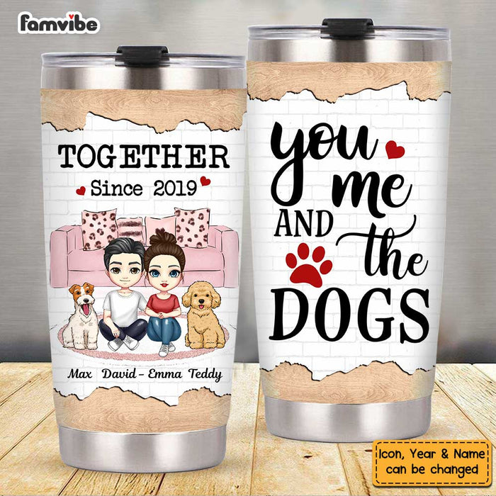 Personalized Couple And Dog Steel Tumbler JL62 30O47 1
