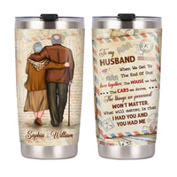 Personalized To My Husband Old Couple Steel Tumbler JL73 32O28 thumb 1