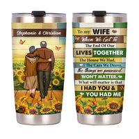 Personalized To My Wife Sunflowers Steel Tumbler JL72 32O53 thumb 1