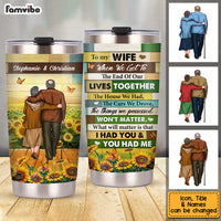 Personalized To My Wife Sunflowers Steel Tumbler JL72 32O53 thumb 1