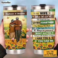 Personalized To My Wife Sunflowers Steel Tumbler JL72 32O53 thumb 1