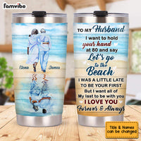 Personalized Husband Beach Steel Tumbler JL72 85O53 thumb 1