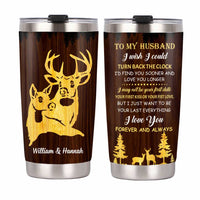Personalized Husband Deer Steel Tumbler JL72 85O34 thumb 1