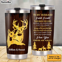 Personalized Husband Deer Steel Tumbler JL72 85O34 thumb 1