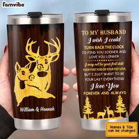 Personalized Husband Deer Steel Tumbler JL72 85O34 thumb 1