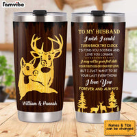 Personalized Husband Deer Steel Tumbler JL72 85O34 thumb 1