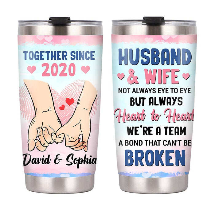 Personalized Couple Holding Hand Steel Tumbler JL113 30O28 1