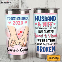 Personalized Couple Holding Hand Steel Tumbler JL113 30O28 thumb 1