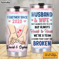 Personalized Couple Holding Hand Steel Tumbler JL113 30O28 thumb 1