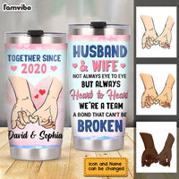 Personalized Couple Holding Hand Steel Tumbler JL113 30O28 thumb 1