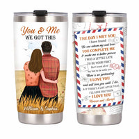 Personalized Couple The Day We Met Steel Tumbler JL73 30O34 thumb 1