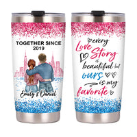 Personalized Love Couple Steel Tumbler JL71 32O53 thumb 1