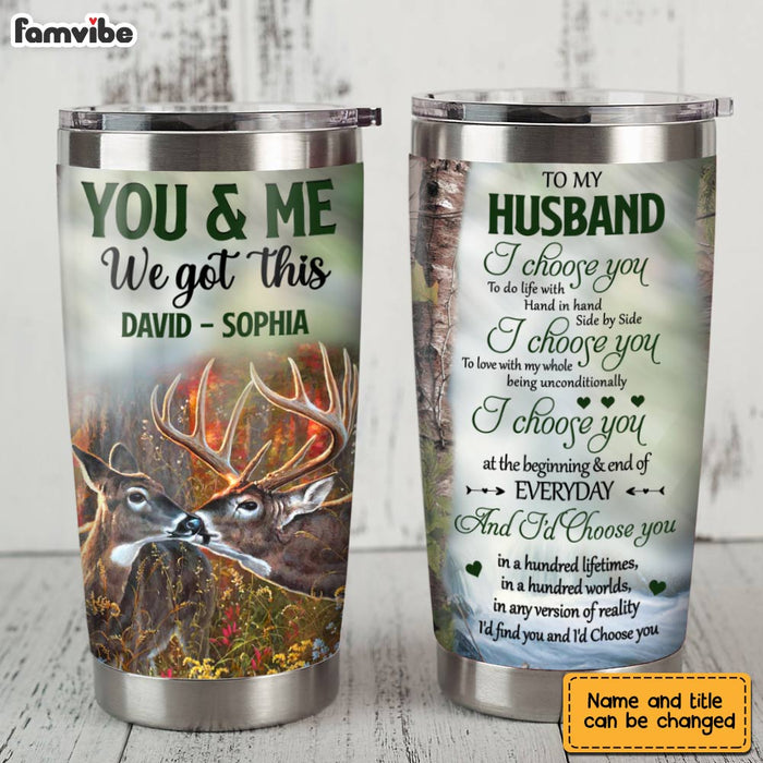 Personalized To My Husband Deer Steel Tumbler JL73 23O28 1