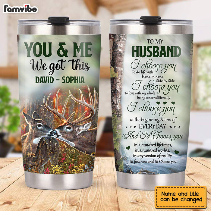 Personalized To My Husband Deer Steel Tumbler JL73 23O28 1