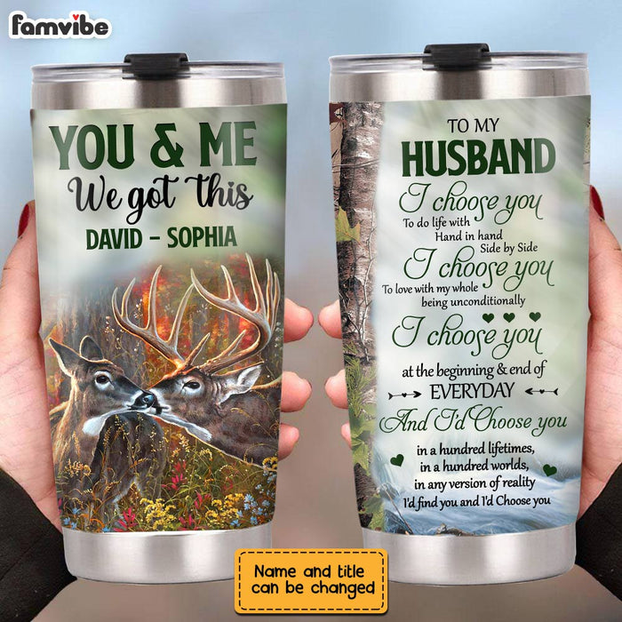 Personalized To My Husband Deer Steel Tumbler JL73 23O28 1