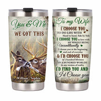 Personalized To My Wife Deer Steel Tumbler JL74 23O47 thumb 1