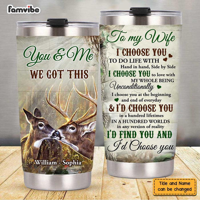 Personalized To My Wife Deer Steel Tumbler JL74 23O47 1