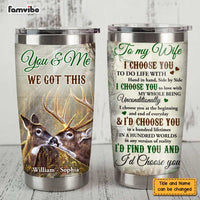 Personalized To My Wife Deer Steel Tumbler JL74 23O47 thumb 1