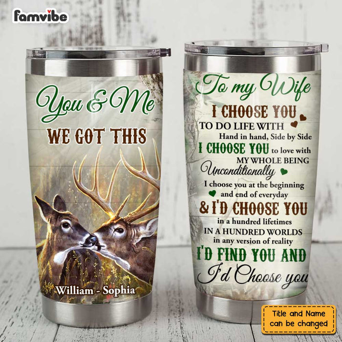 Personalized To My Wife Deer Steel Tumbler JL74 23O47 1