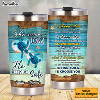 Personalized Turtle Couple I Choose You Under The Ocean Steel Tumbler JL81 32O53 thumb 1