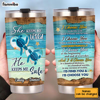 Personalized Turtle Couple I Choose You Under The Ocean Steel Tumbler JL81 32O53 thumb 1