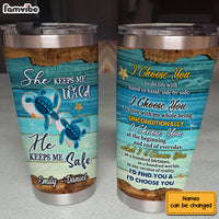 Personalized Turtle Couple I Choose You Under The Ocean Steel Tumbler JL81 32O53 thumb 1