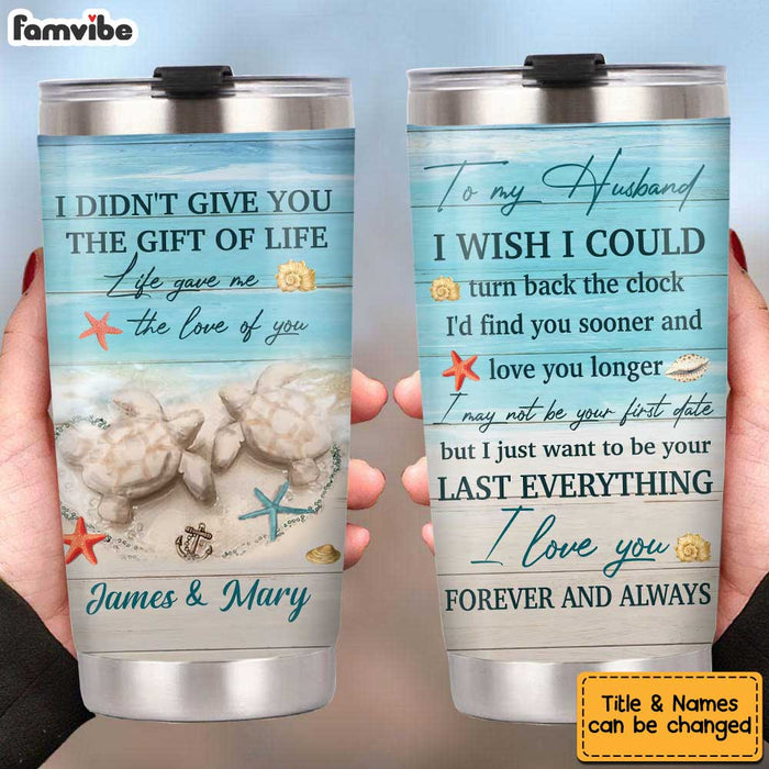 Personalized To My Husband Turtle Couple Steel Tumbler JL112 32O34 1