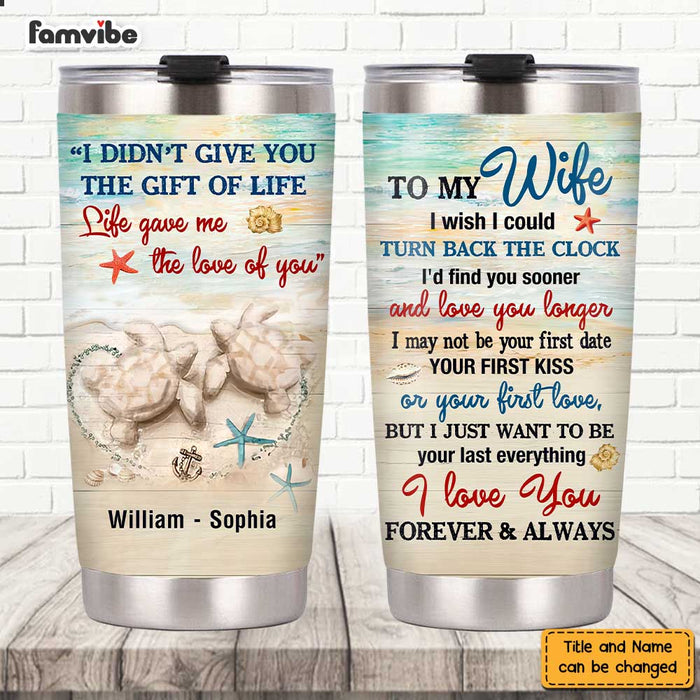 Personalized To My Wife Turtle Couple Steel Tumbler JL113 32O47 1