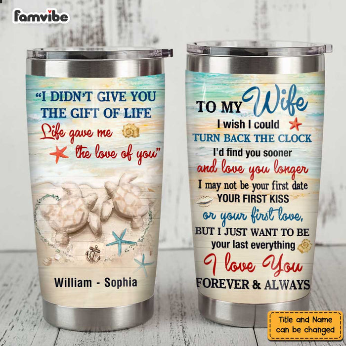 Personalized To My Wife Turtle Couple Steel Tumbler JL113 32O47 1