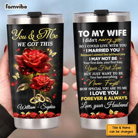 Personalized To My Wife Love Rose Steel Tumbler JL133 32O47 thumb 1